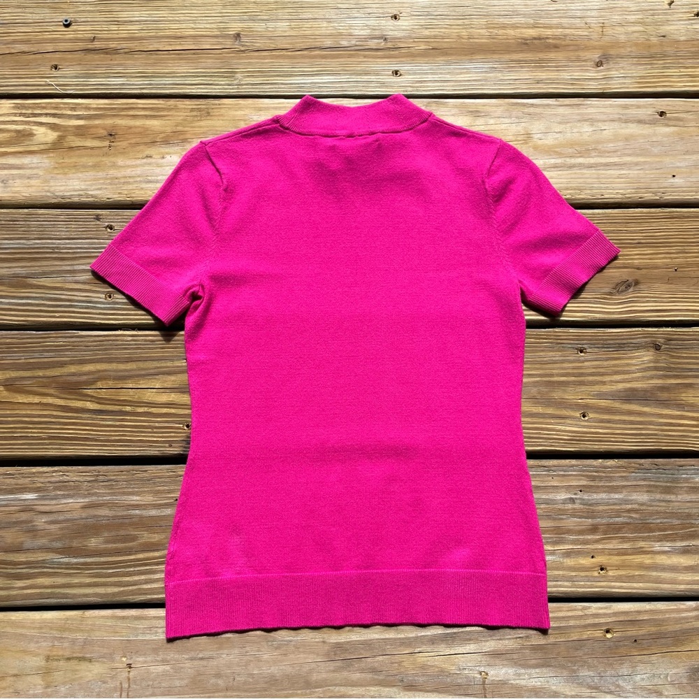 Milly Raspberry Short Sleeved Mod Top - Picture 3 of 7